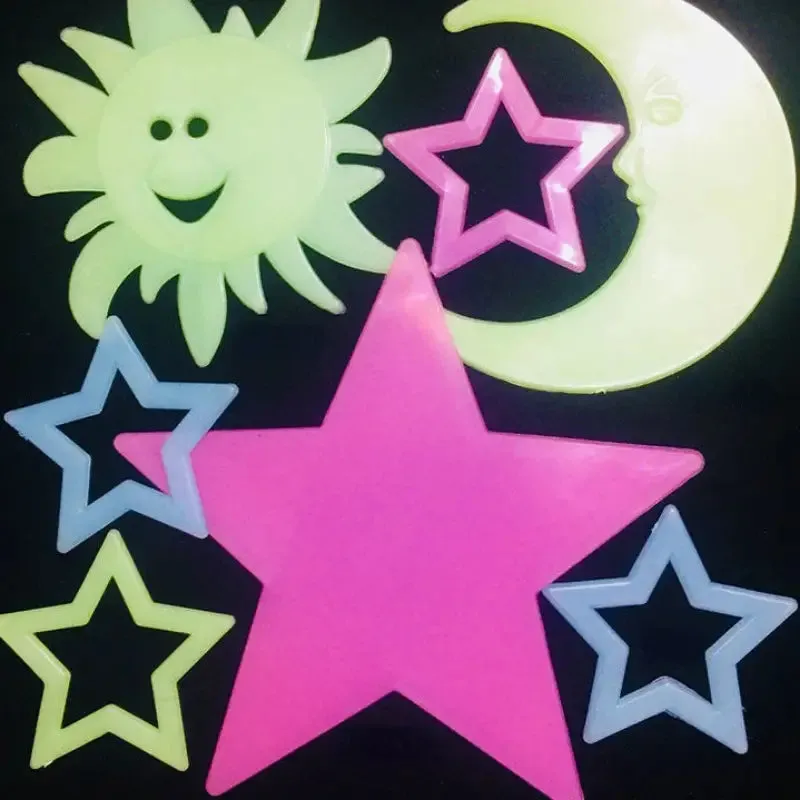 175-Pieces: Reusable Glow-in-the-Dark Star Wall Stickers with Shimmery Finish