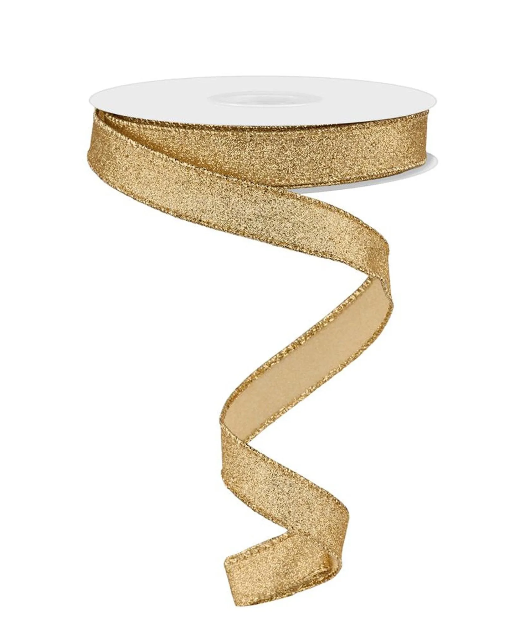 5/8" Shimmer Glitter Ribbon: Gold - 10yds