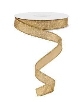 5/8" Shimmer Glitter Ribbon: Gold - 10yds