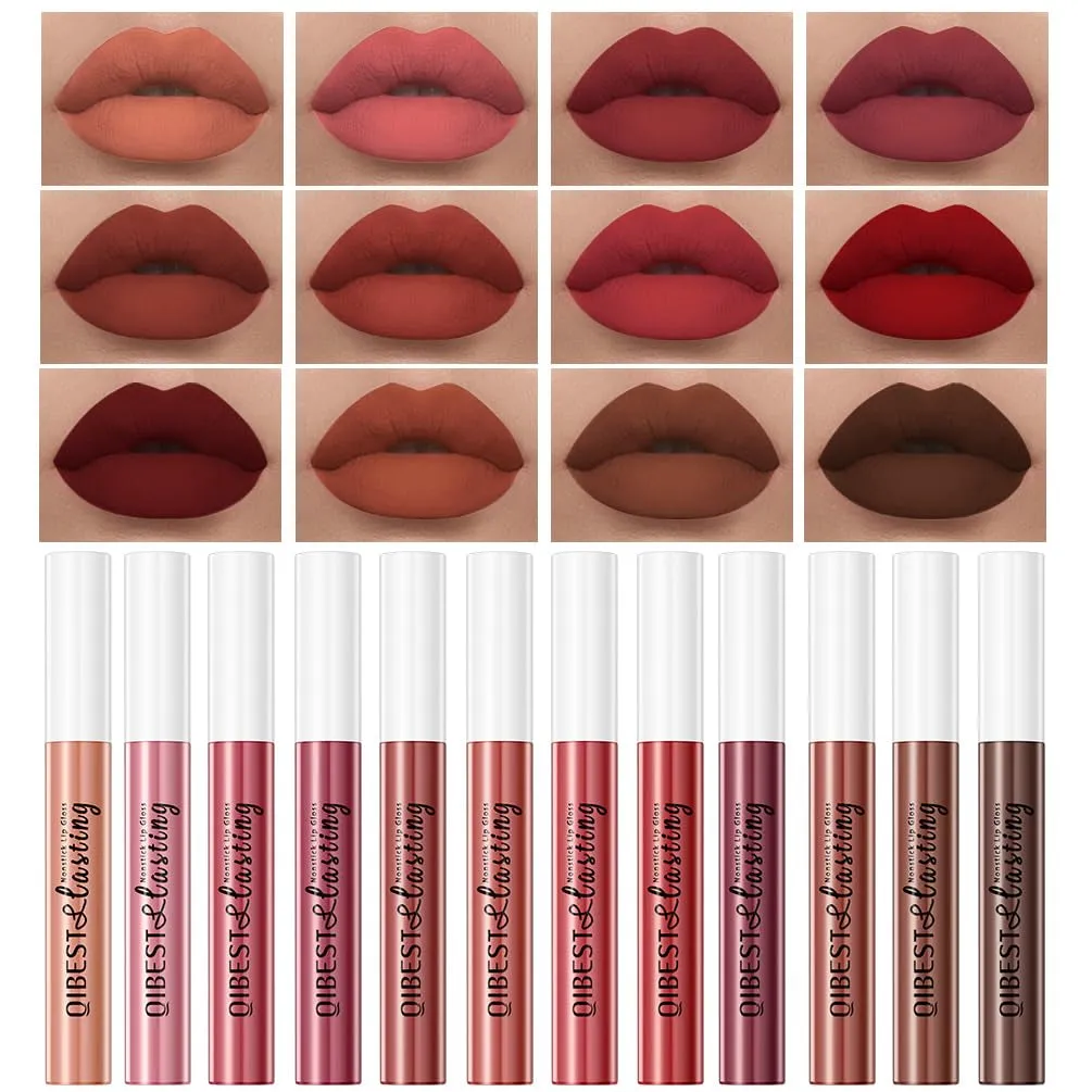 8-Piece Matte Liquid Lipstick Set - Long-Lasting Colors & Lip Plumper, Perfect Gift for Women