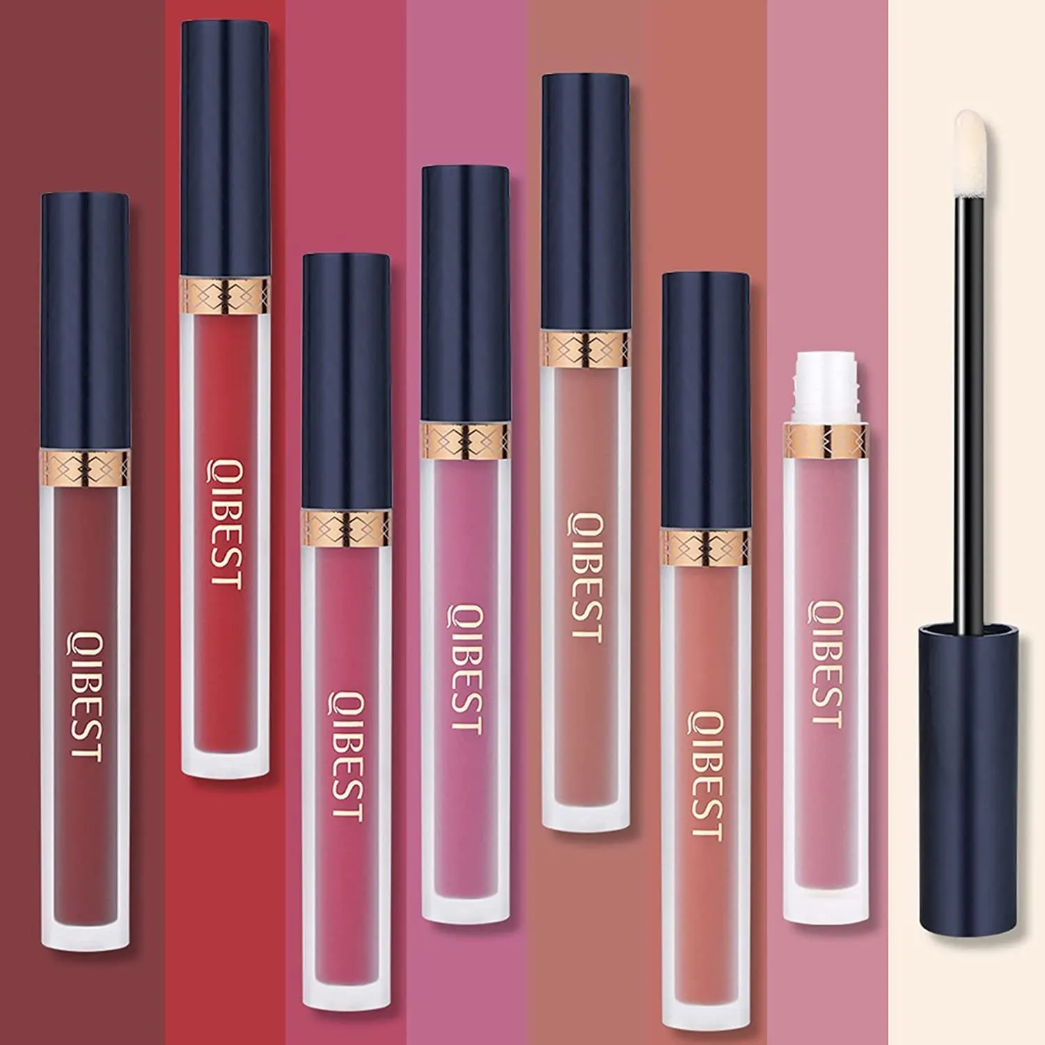 8-Piece Matte Liquid Lipstick Set - Long-Lasting Colors & Lip Plumper, Perfect Gift for Women