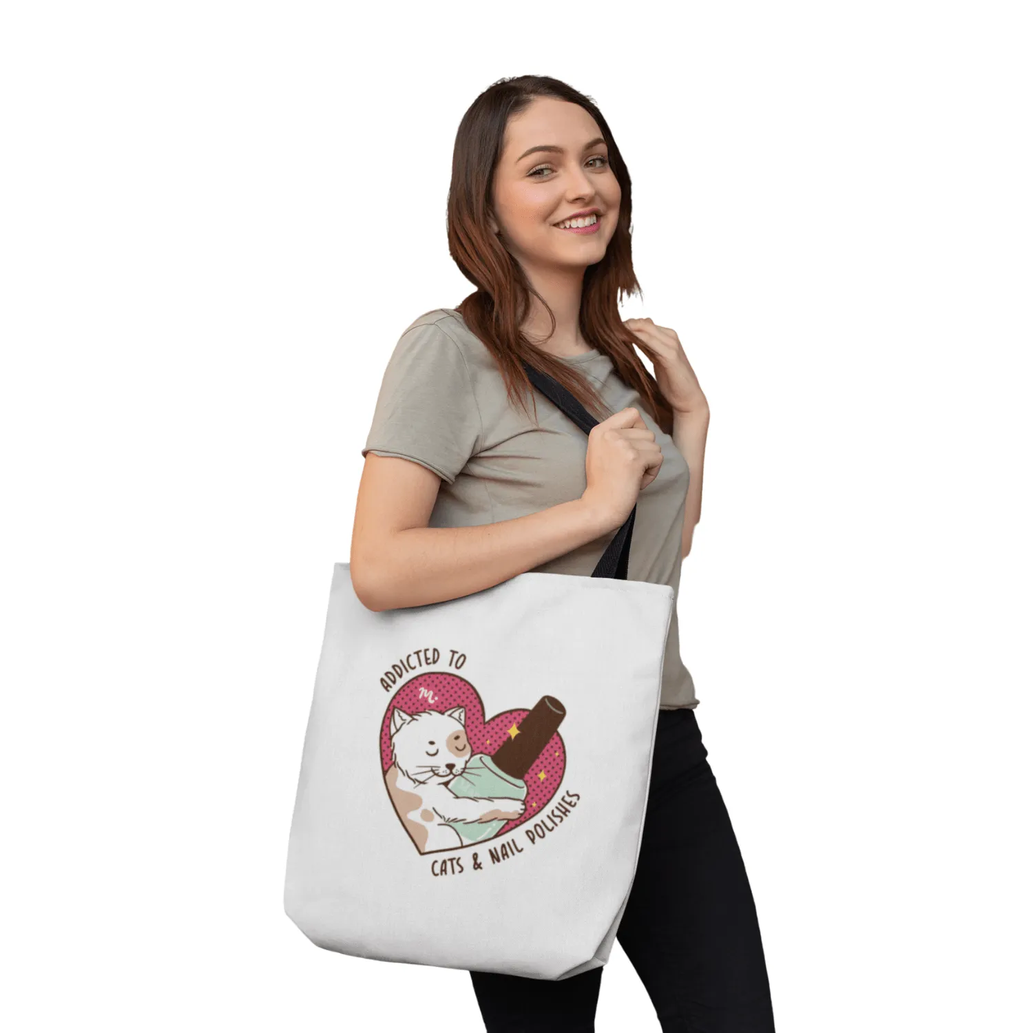 Addicted to Cats and Nail Polishes Tote Bag