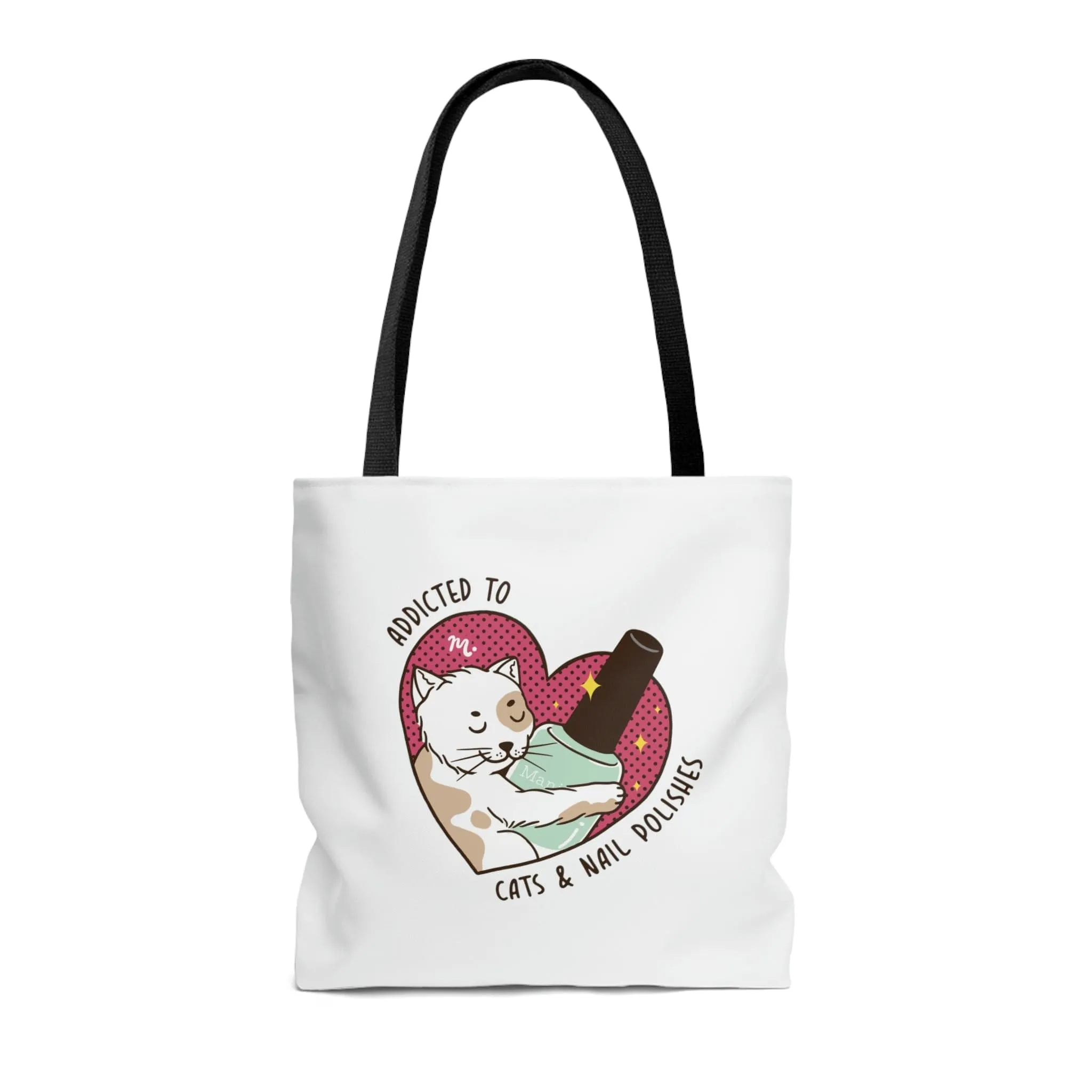Addicted to Cats and Nail Polishes Tote Bag