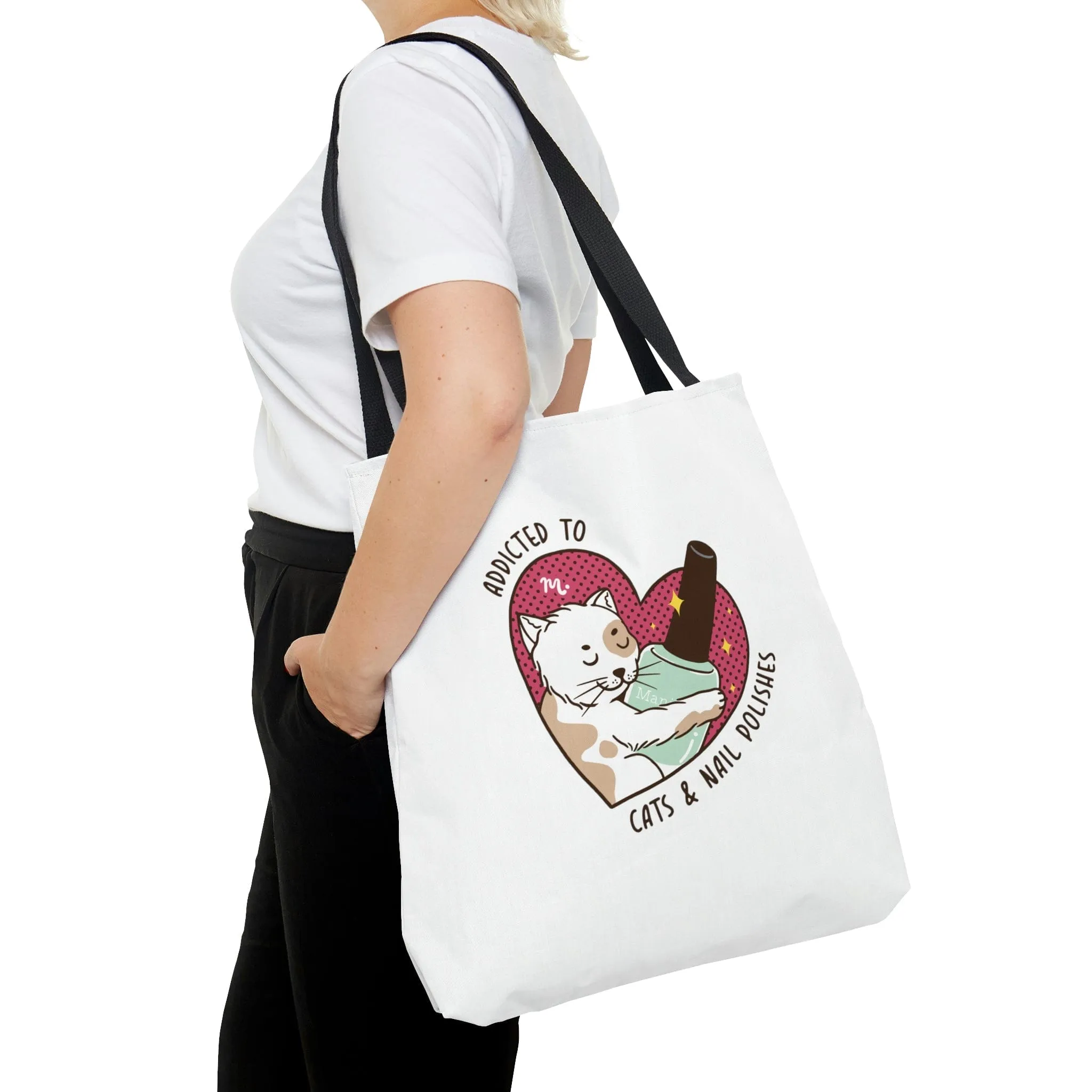 Addicted to Cats and Nail Polishes Tote Bag