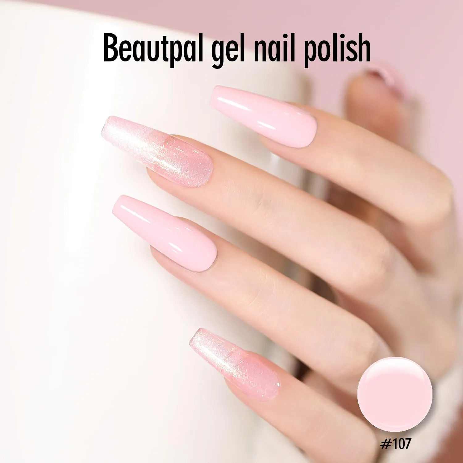 BEAUTPAL Pink Gel Nail Polish 15ML Soak Off UV LED Gel Polish Nail Art Manicure Salon DIY at Home, Color 107 Pink Lily