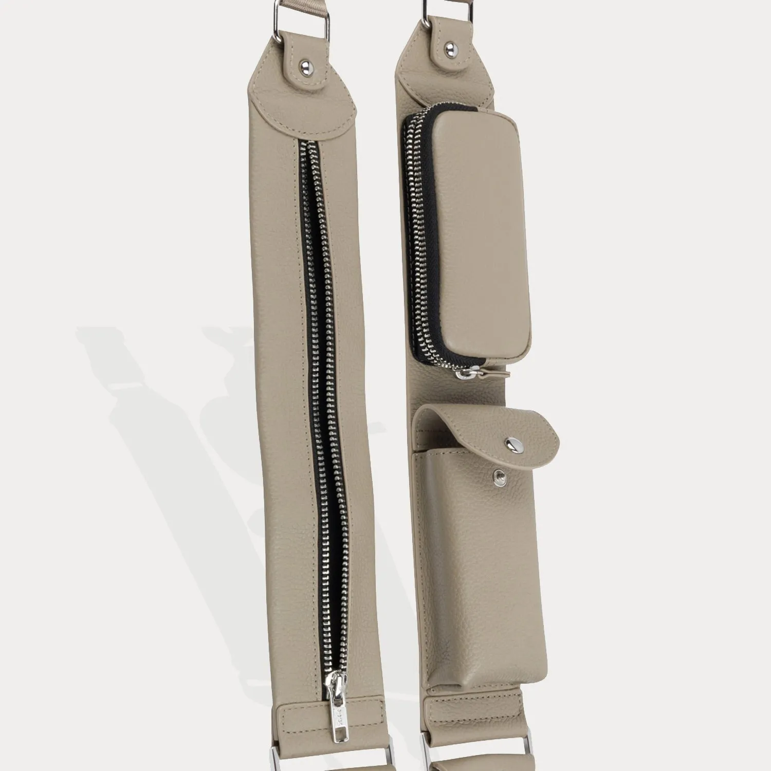 Billie Crossbody Utility Strap-Only - Greige/Silver