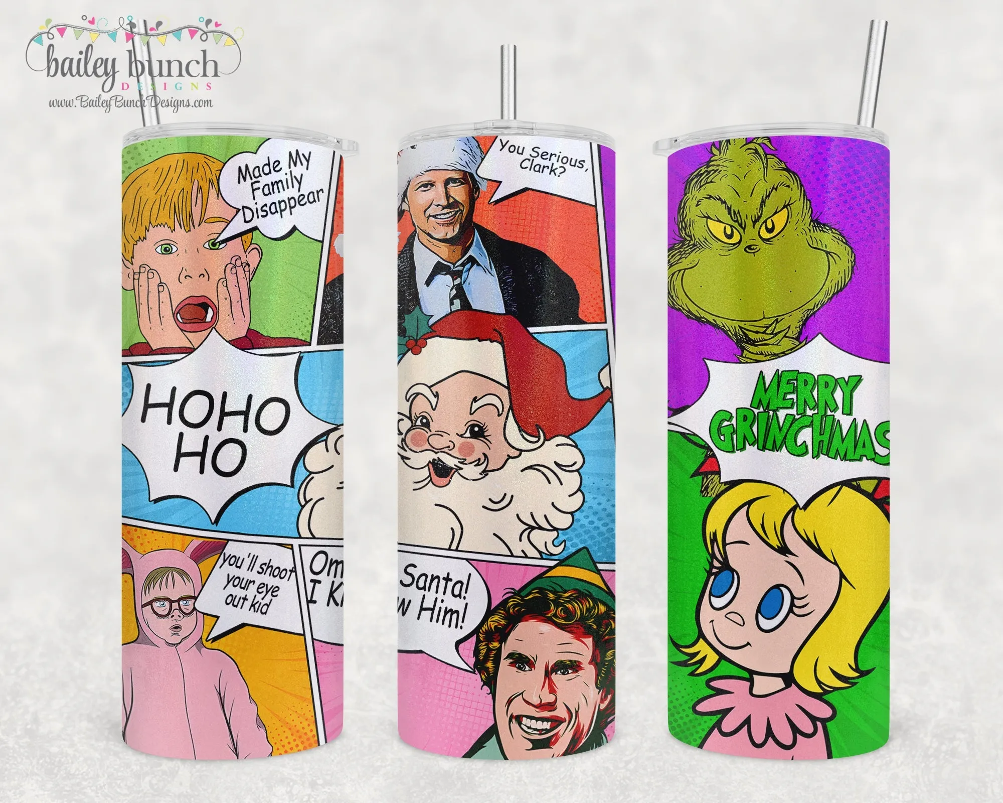 Christmas Movies Shimmer Glitter COMIC Tumbler TUMBLEMOVIECOMIC0520