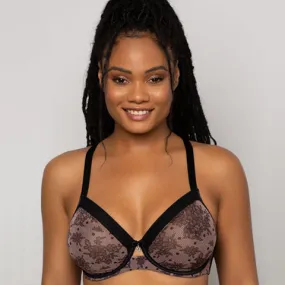 Curvy Couture Sheer Mesh Unlined UW Bra Chantilly