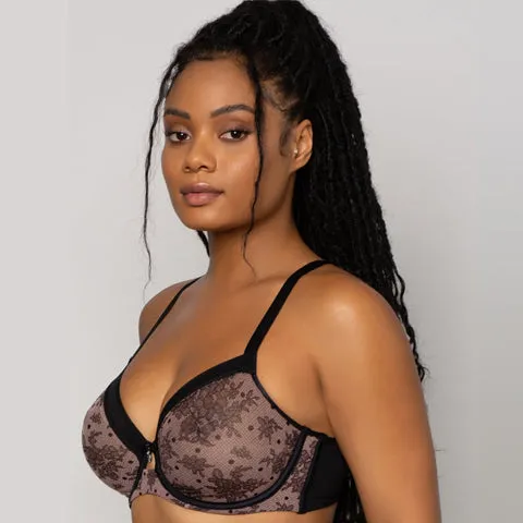 Curvy Couture Sheer Mesh Unlined UW Bra Chantilly