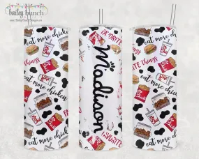 Eat More Chicken Name Shimmer Glitter Tumbler TUMBCHICKFILA0520