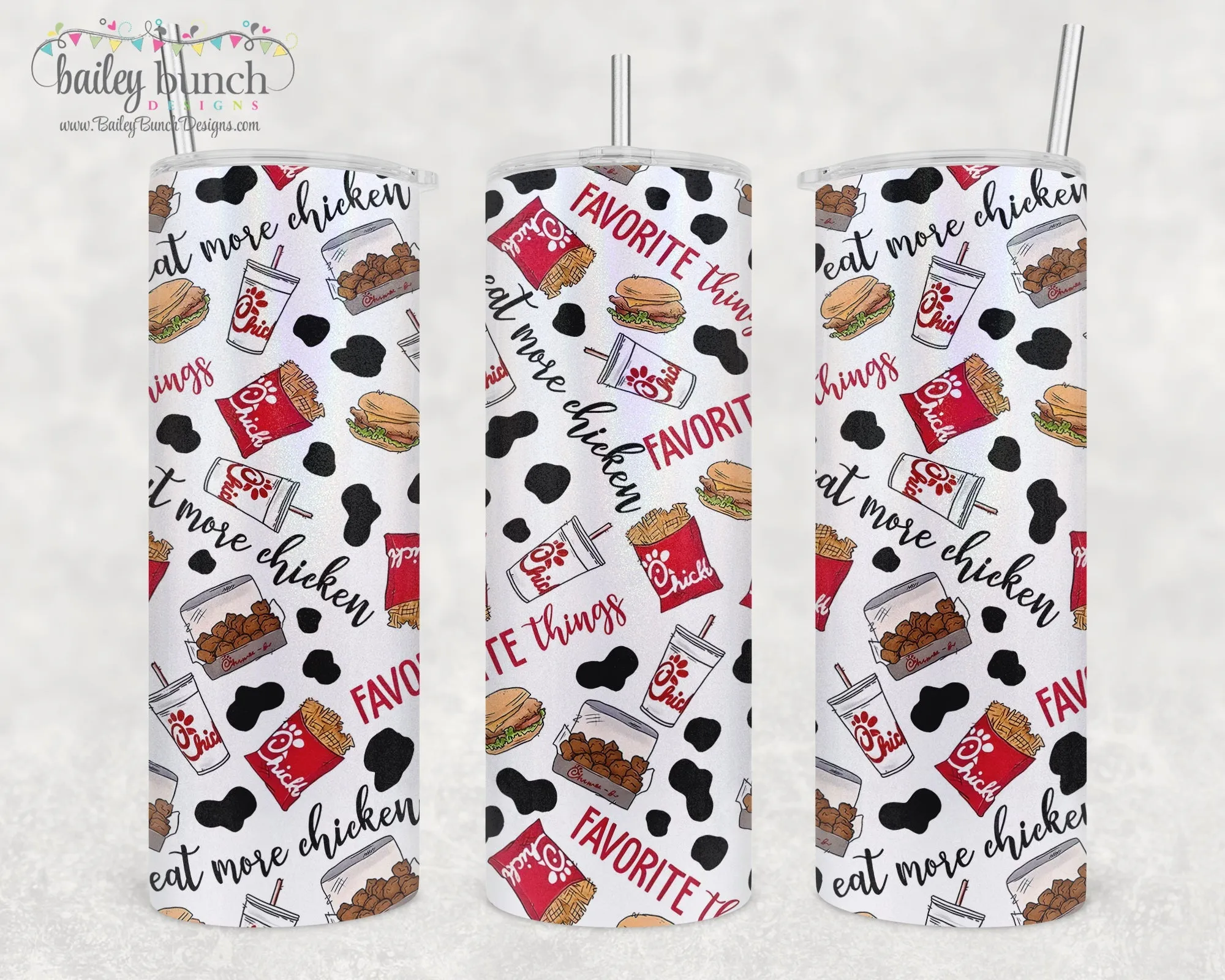 Eat More Chicken Name Shimmer Glitter Tumbler TUMBCHICKFILA20520