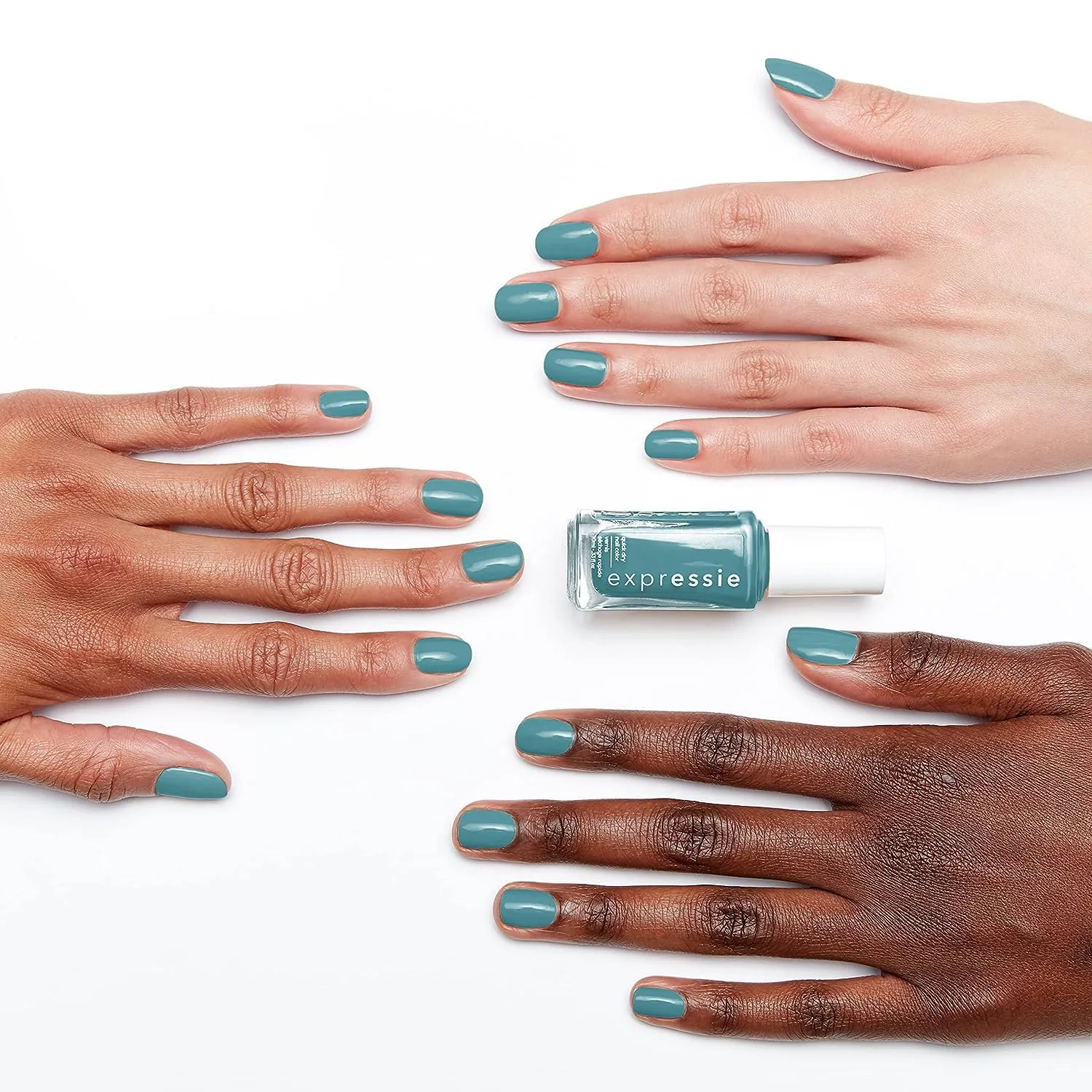 Essie expressie, Quick-Dry Nail Polish, 8-Free Vegan, Midtone Teal, Up Up & Away Message, 0.33 fl oz