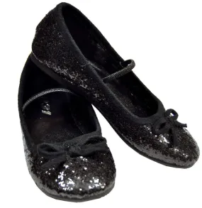 Flat Ballet Glitter Ch Bk XSmall  Costume Accessories