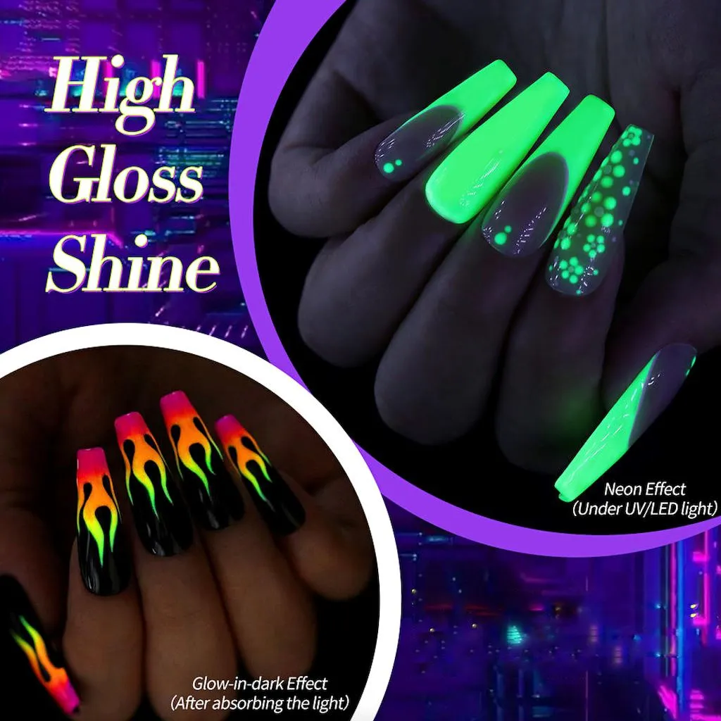 Fluorescent Glow-In-Dark - Gel Polish 6 Colour Set
