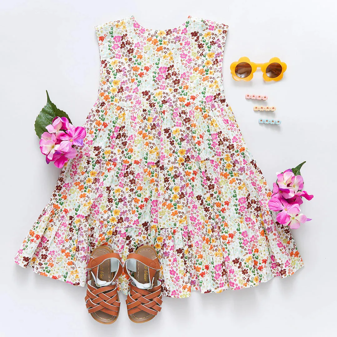Girls Rue Dress - Multi Ditsy Floral