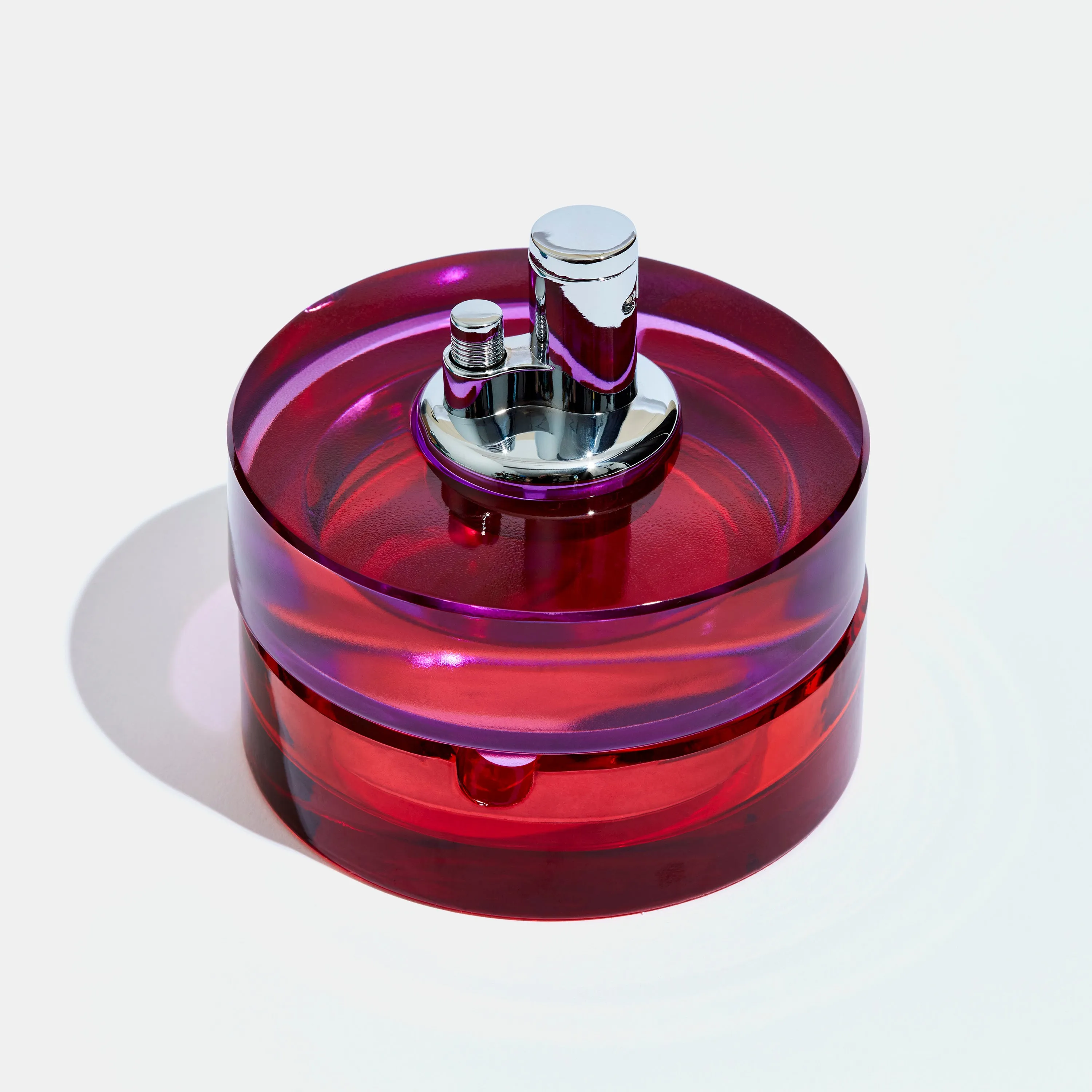 Glass Tabletop Lighter in Berry
