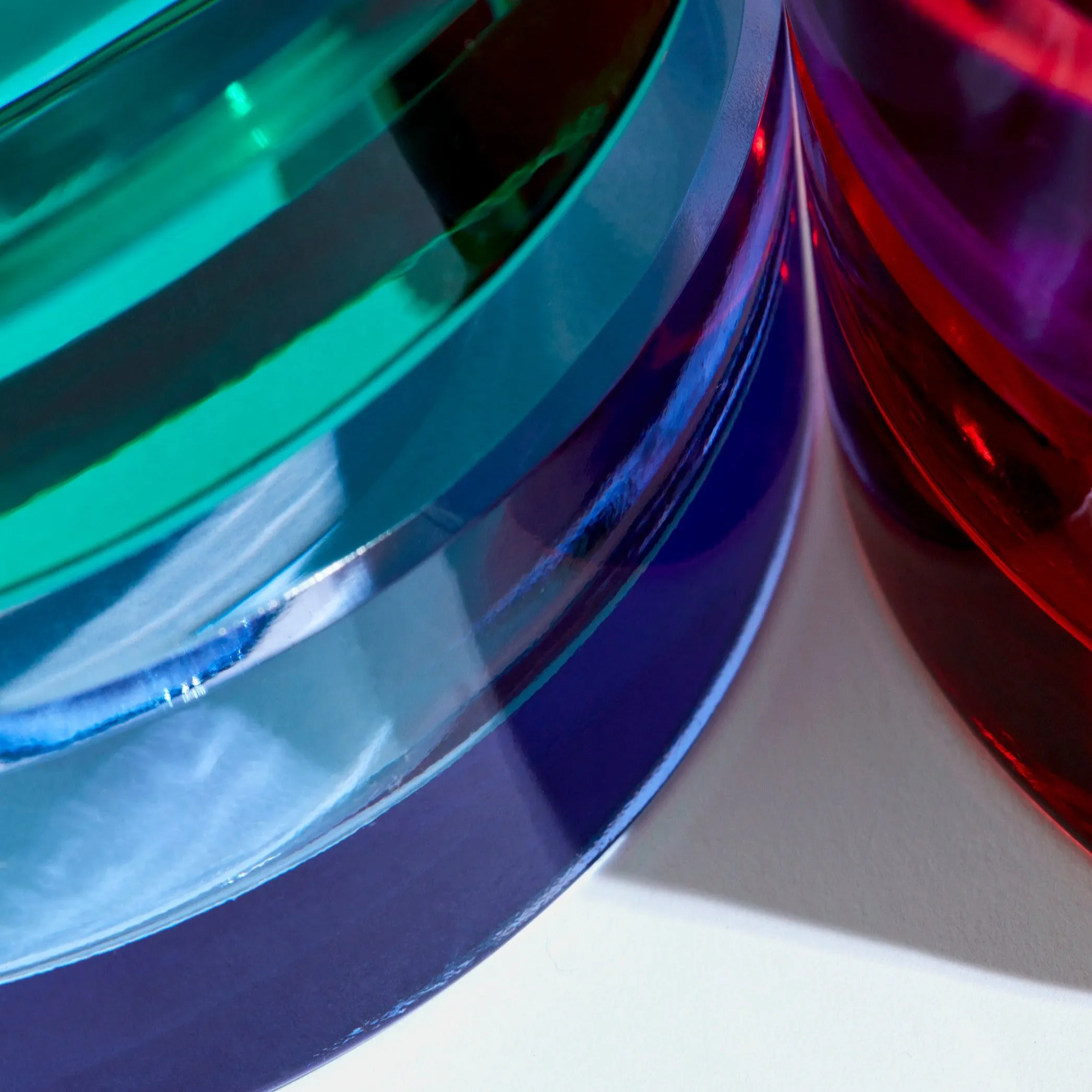 Glass Tabletop Lighter in Blue Algae