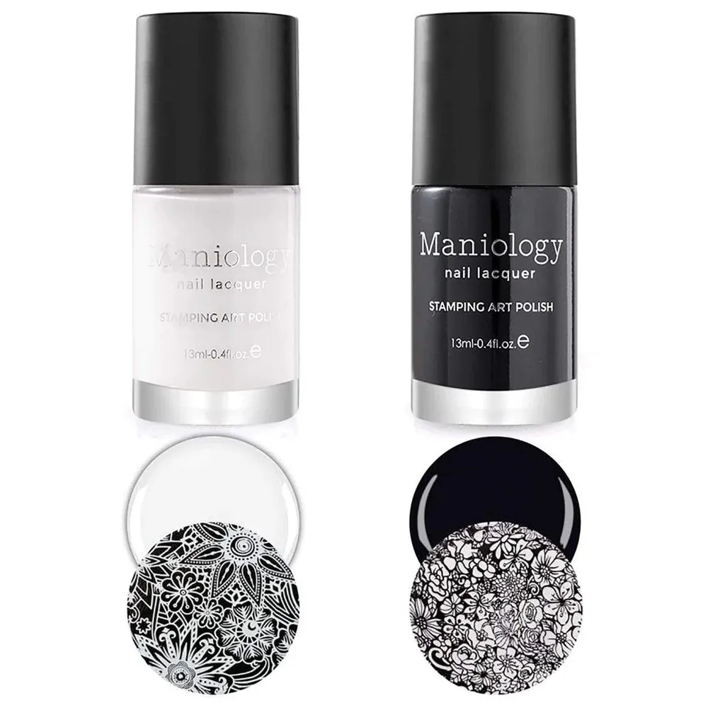 Maniology Stamping Polish | Black & White Duo 2 Piece Set