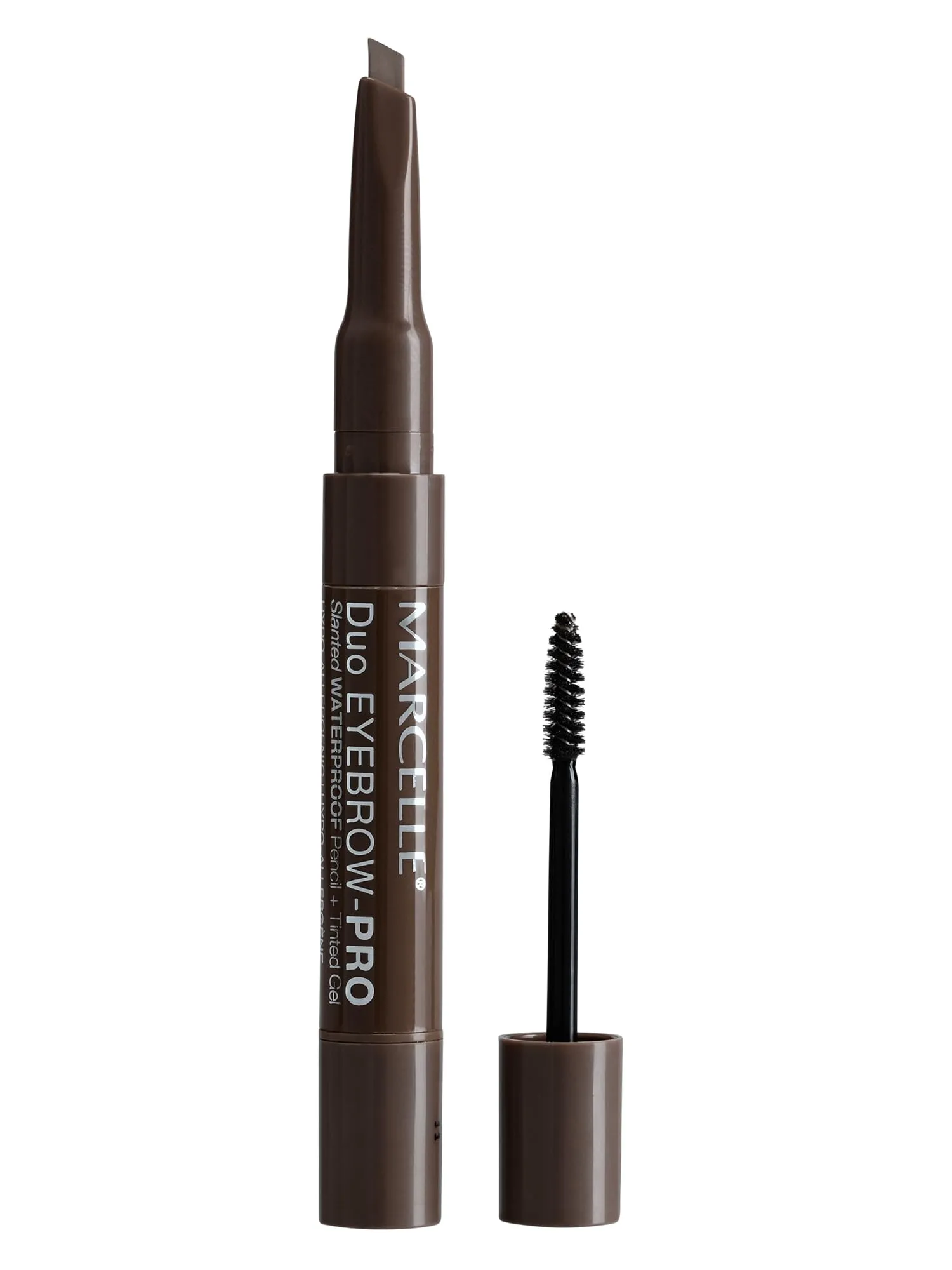 Marcelle Duo Eyebrow-PRO Eyebrow Liner, Dark, 2-in-1 Waterproof Eyebrow Pencil   Tinted Brow Gel, Hypoallergenic, Fragrance-Free, Cruelty-Free, 3.2 g