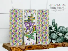 Mardi Gras Name Shimmer Glitter Tumbler TUMBMARDIGRAS0520