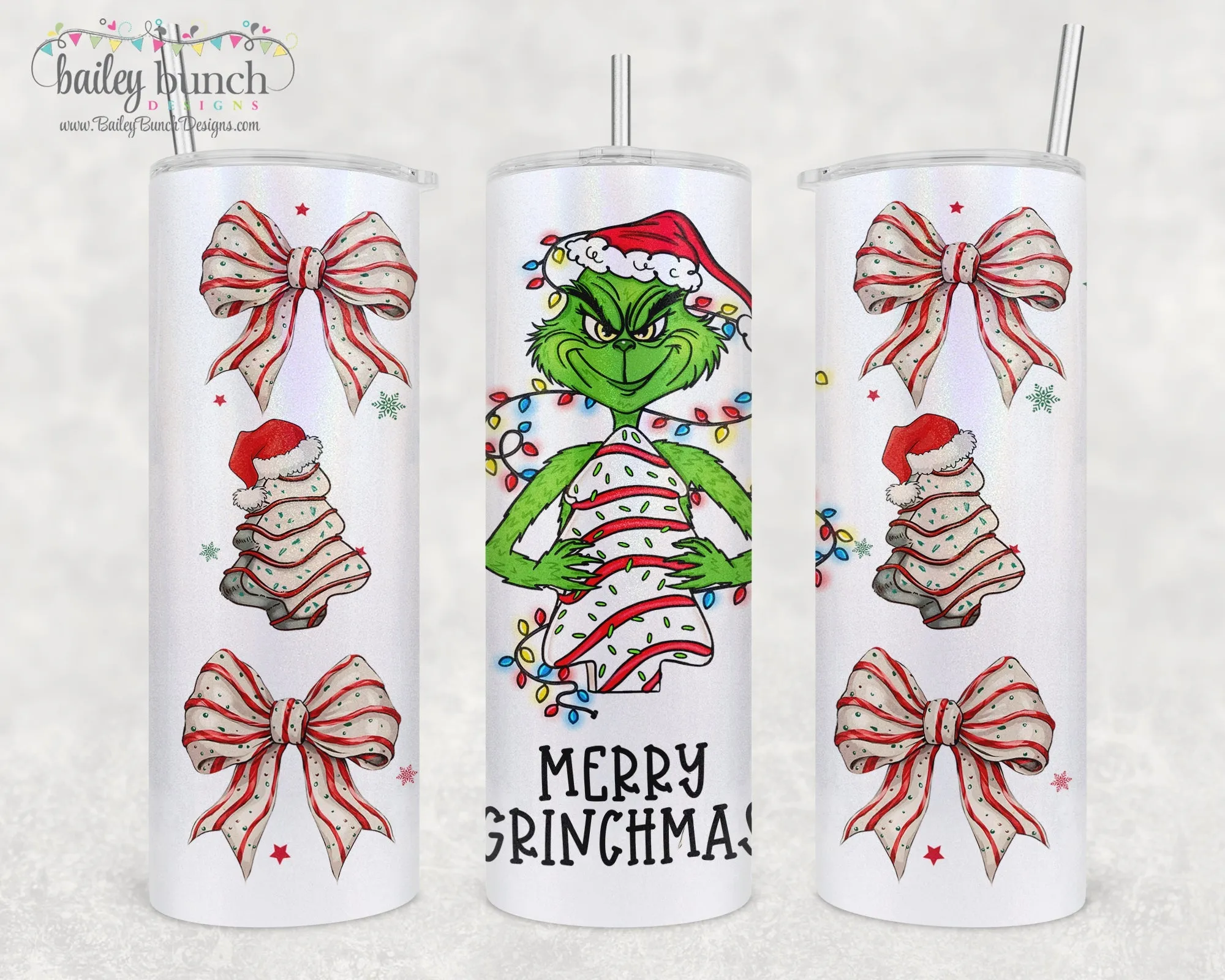 Merry Grinchmas Little Debbie Cake Shimmer Glitter Tumbler TUMBGRLD0520