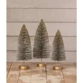 Midnight Shine Bottle Brush Trees Set of 3