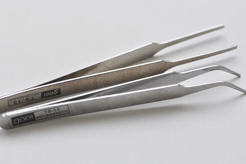 Needle Felting Tweezers Set of 2 Curved And Streight Nose Tweezer A10932