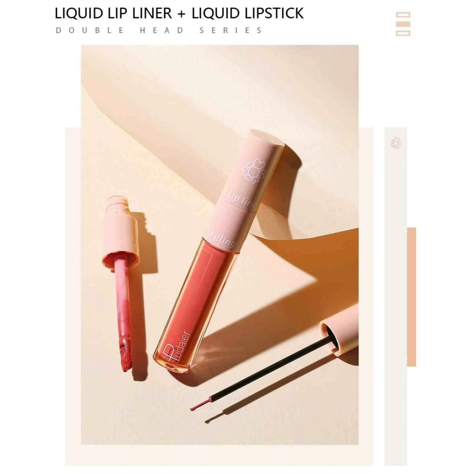 Pudaier - Two-in-One Lipliner Lip Gloss Assorted Shades
