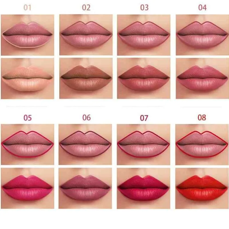 Pudaier - Two-in-One Lipliner Lip Gloss Assorted Shades