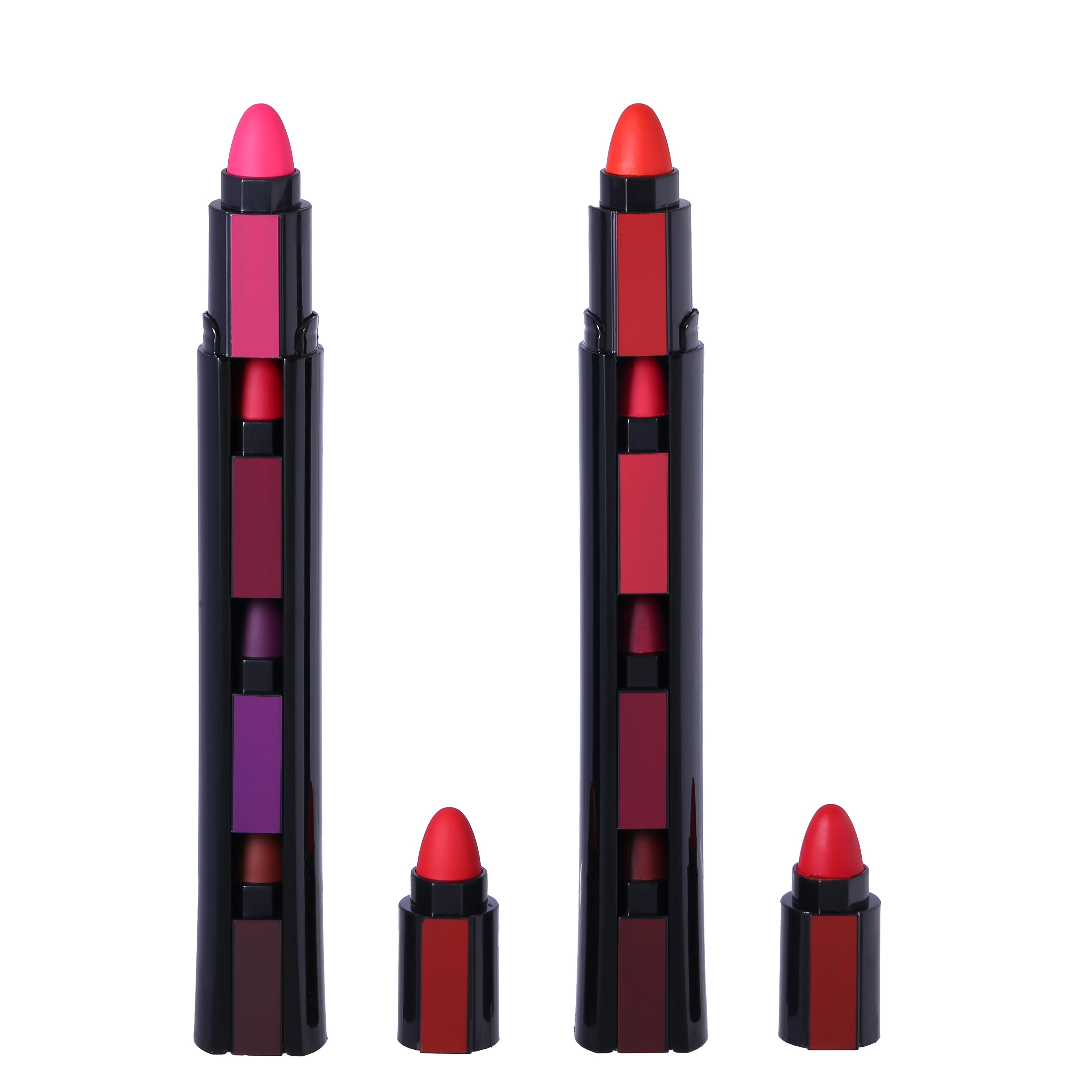 (Red Tones)  5-in-1 Lipstick Stack