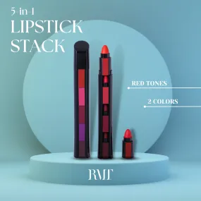 (Red Tones)  5-in-1 Lipstick Stack
