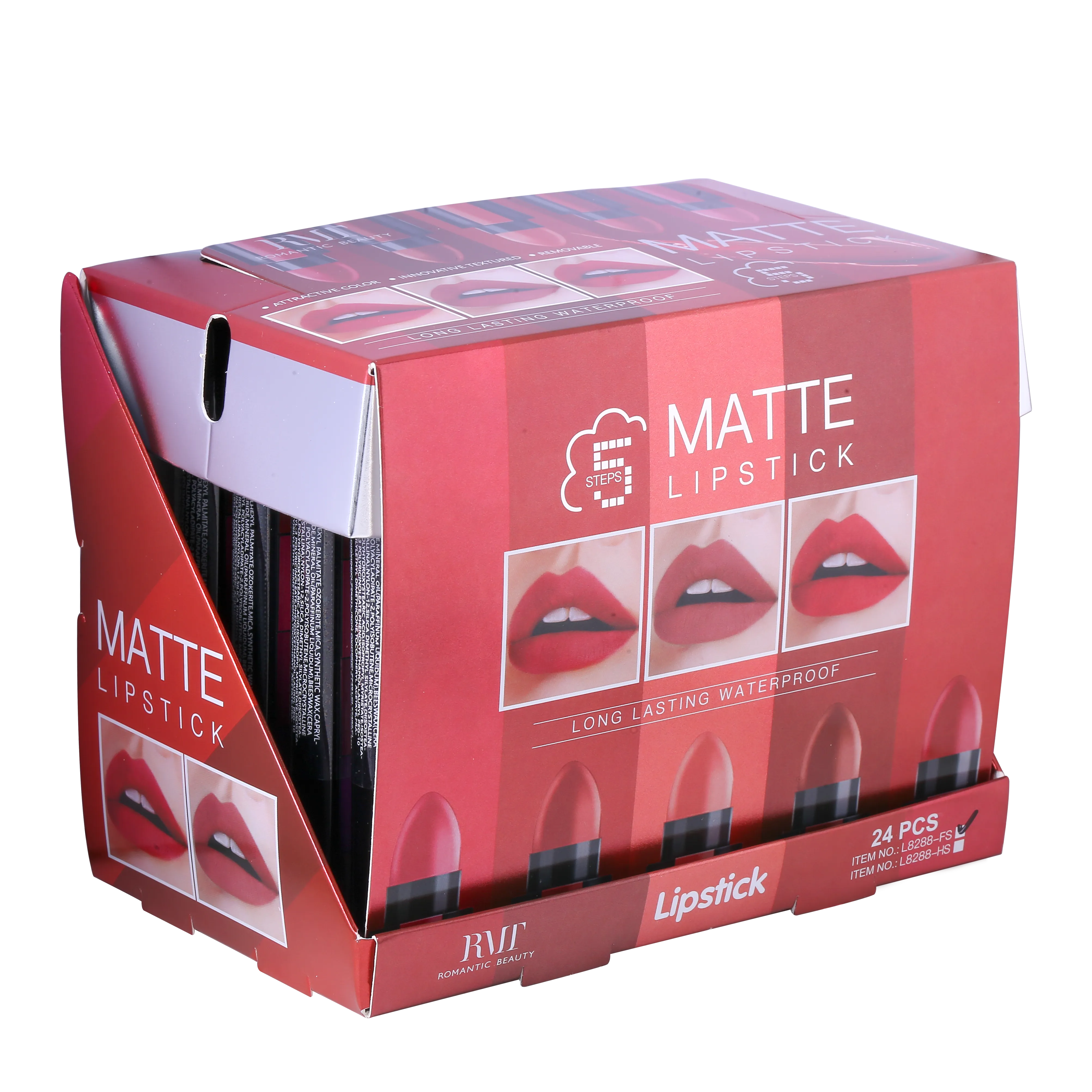 (Red Tones)  5-in-1 Lipstick Stack