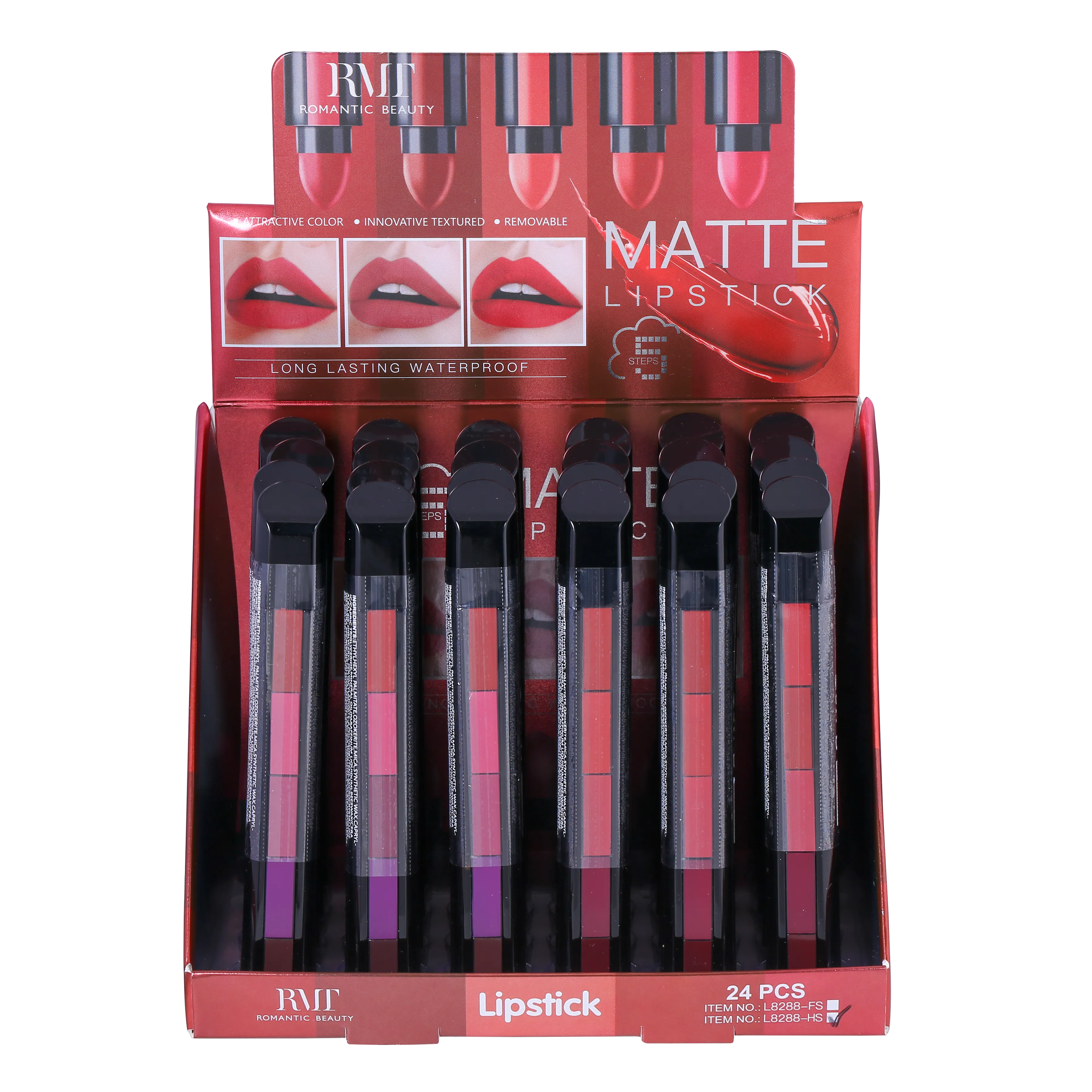 (Red Tones)  5-in-1 Lipstick Stack