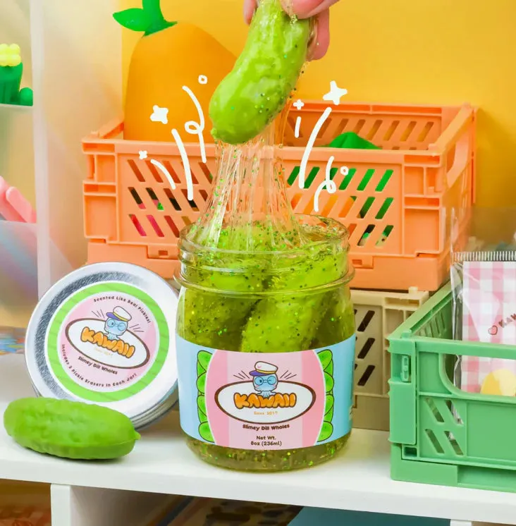 Shimmery Pickle Clear Slime
