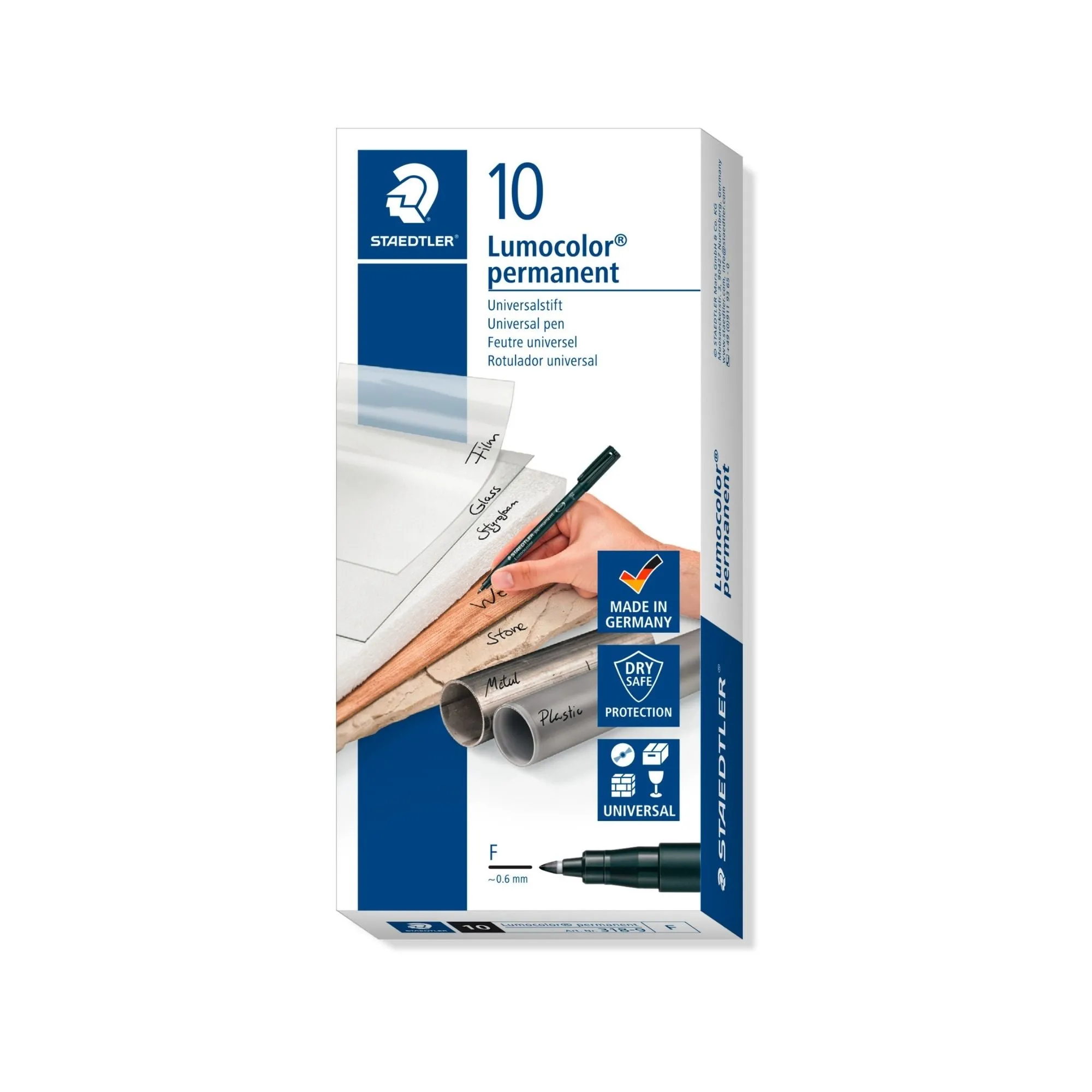 Staedtler Lumocolor 318-9 F Permanent Black Pen