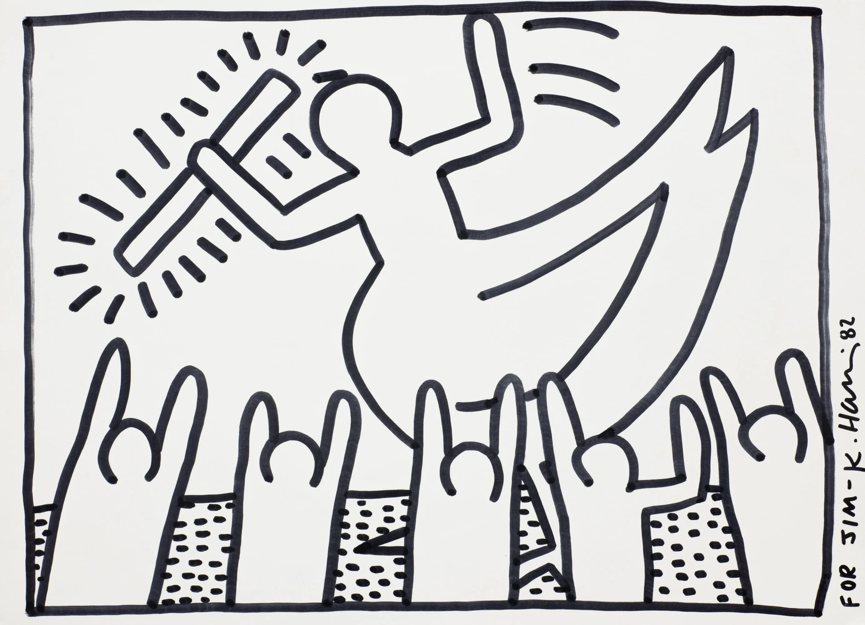 Untitled (Dedicated "For Jim-K. Haring '82"), 1982