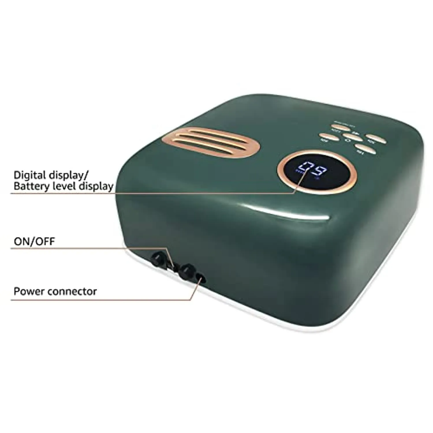 UV Led Nail Lamp, 72W Cordless Led Nail Light for Gel Nails, 15600mAH Wireless Led Gel Nail Lamp with 4 Timer Mode and Smart Sensor Portable Nail Art Manicure Tools for Home and Salon(Retro Green)