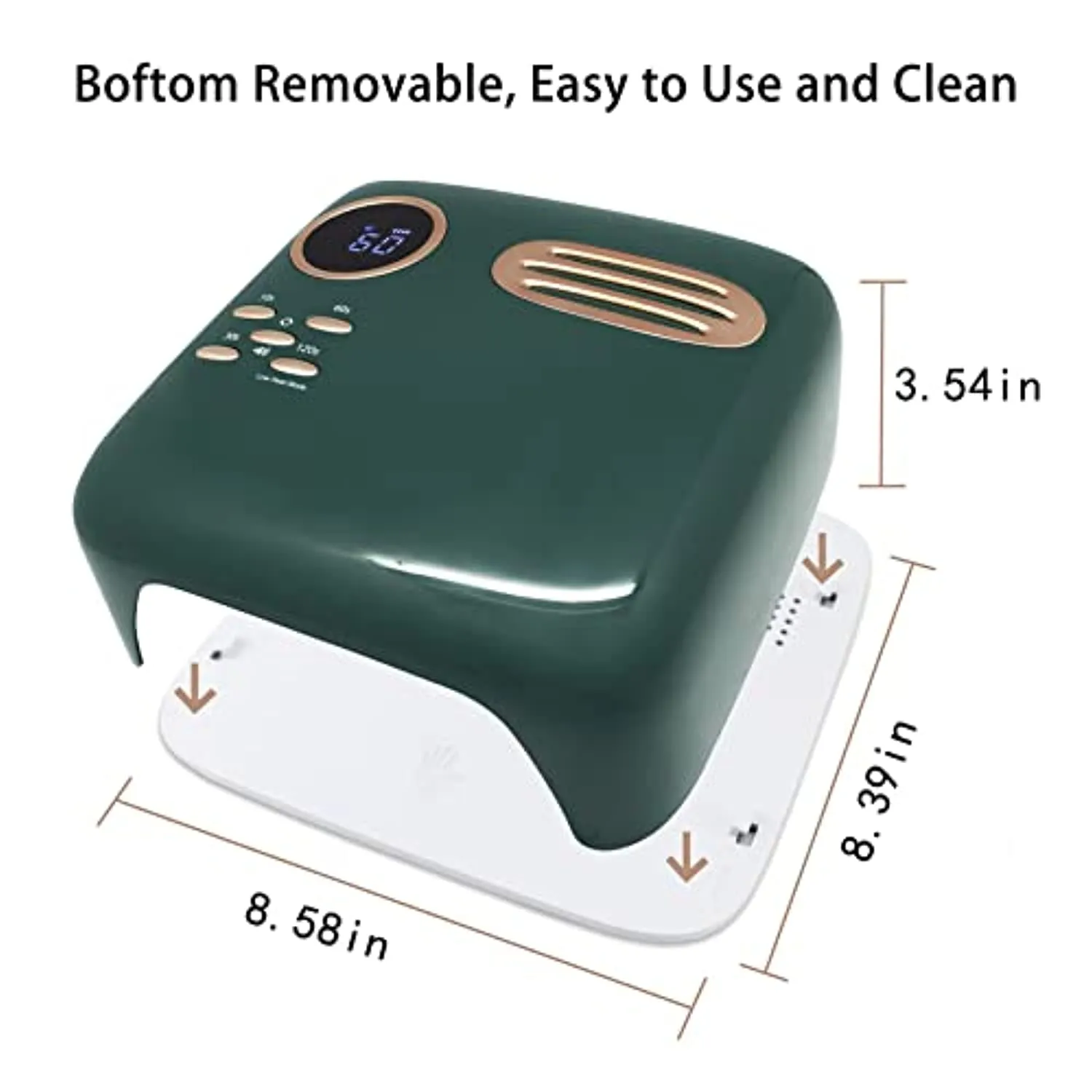 UV Led Nail Lamp, 72W Cordless Led Nail Light for Gel Nails, 15600mAH Wireless Led Gel Nail Lamp with 4 Timer Mode and Smart Sensor Portable Nail Art Manicure Tools for Home and Salon(Retro Green)