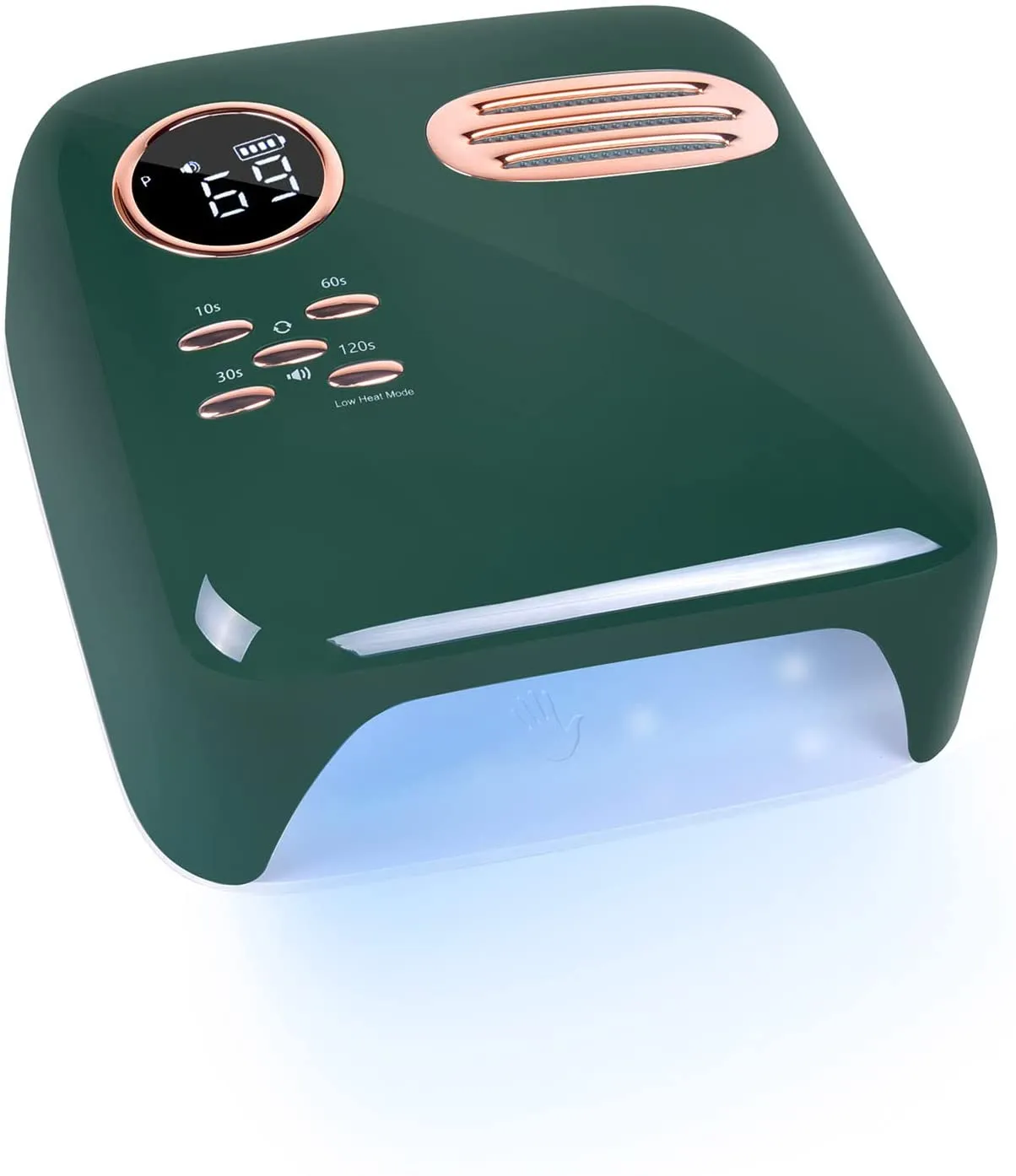 UV Led Nail Lamp, 72W Cordless Led Nail Light for Gel Nails, 15600mAH Wireless Led Gel Nail Lamp with 4 Timer Mode and Smart Sensor Portable Nail Art Manicure Tools for Home and Salon(Retro Green)